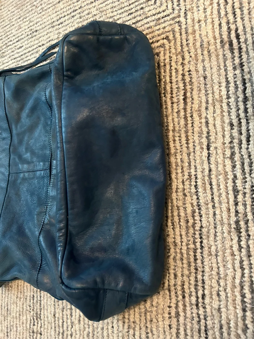 Tylie Malibu Blue Leather Hobo Bag Large Shoulder Bag Boho